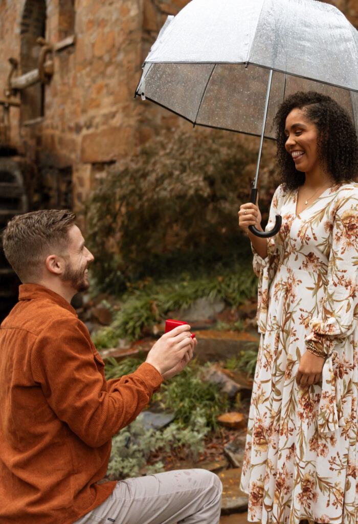 Romantic Proposal at Old Mill in Arkansas