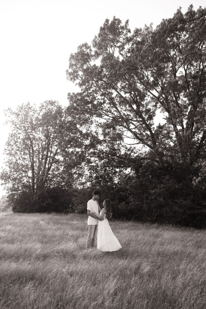 black and white documentary style engagement photos