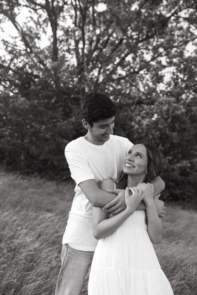 documentary style engagement photo poses black and white photos