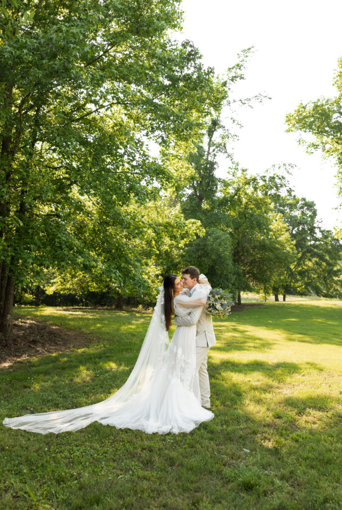 bride and groom portraits outdoors at heritage acres