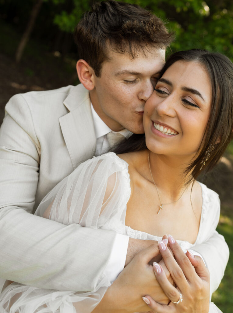 bride and groom portraits outdoors at heritage acres