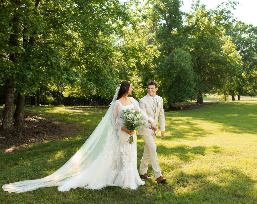 bride and groom portraits outdoors at heritage acres