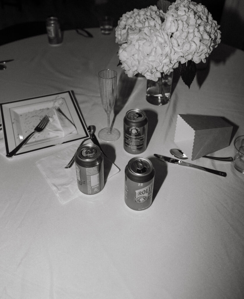 black and white flash rehearsal dinner coverage photos