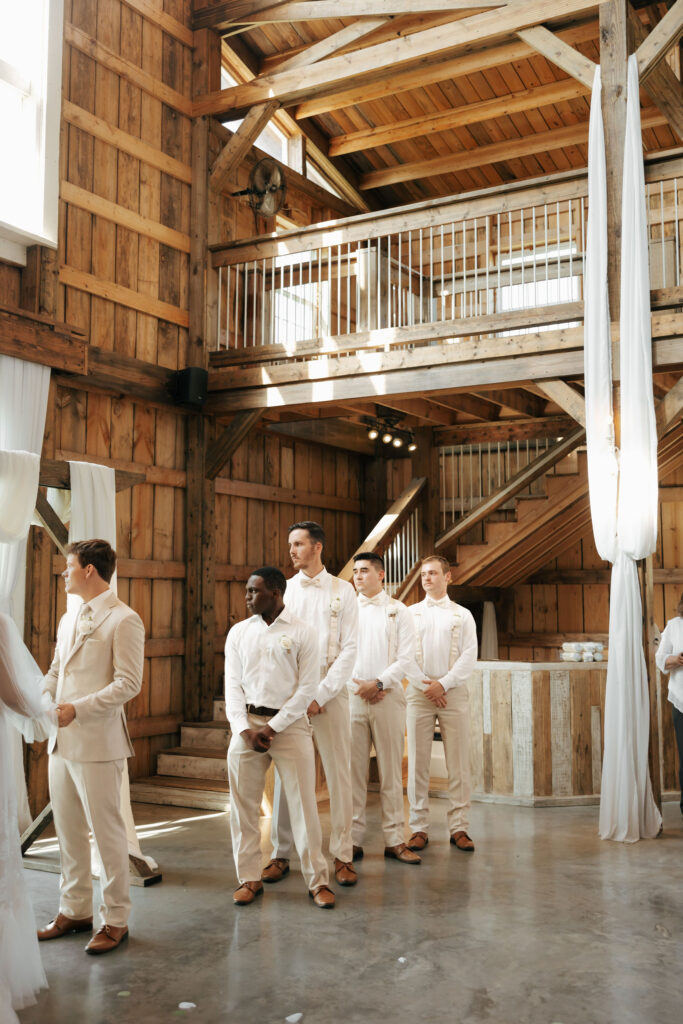 wedding ceremony in barn venue in arkansas