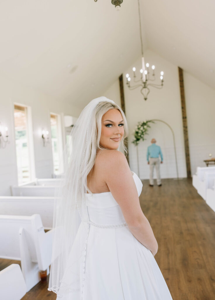 first look wedding photos indoors