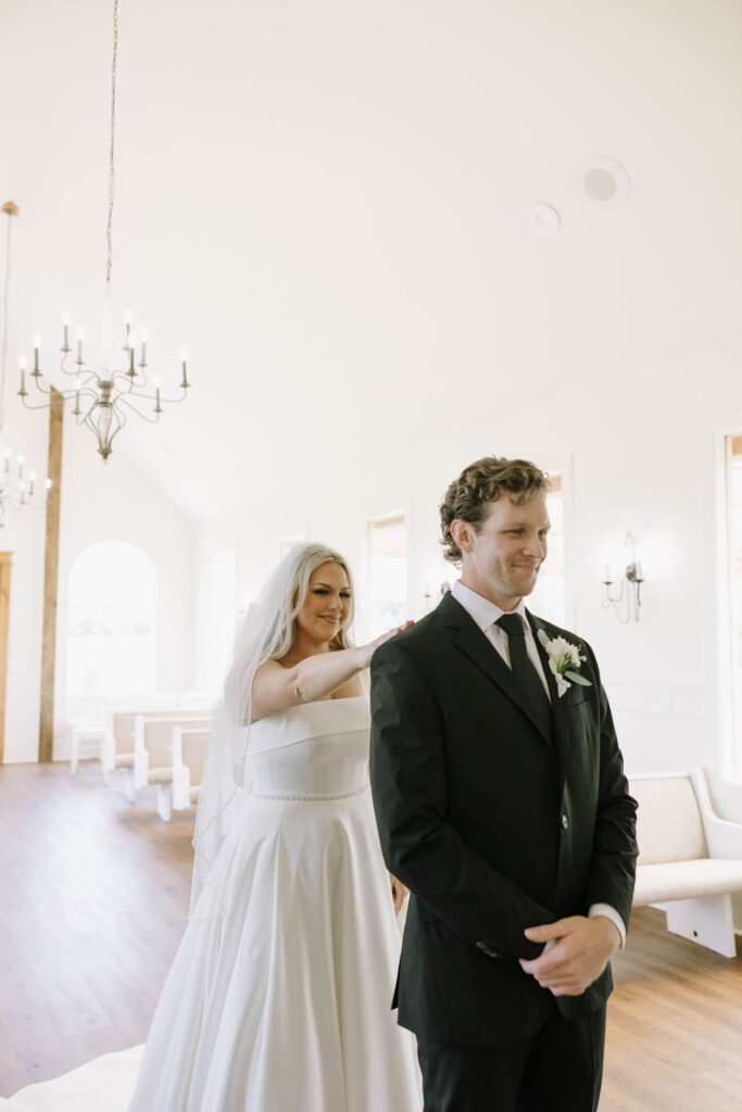 first look wedding photos indoors