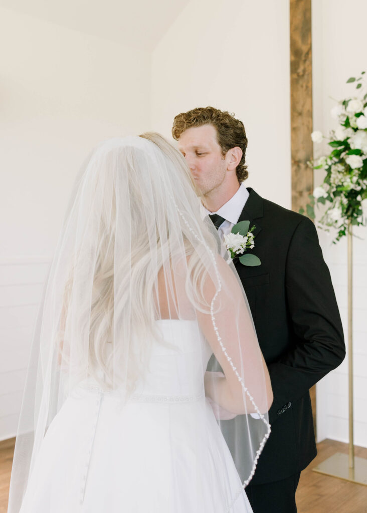 first look wedding photos indoors