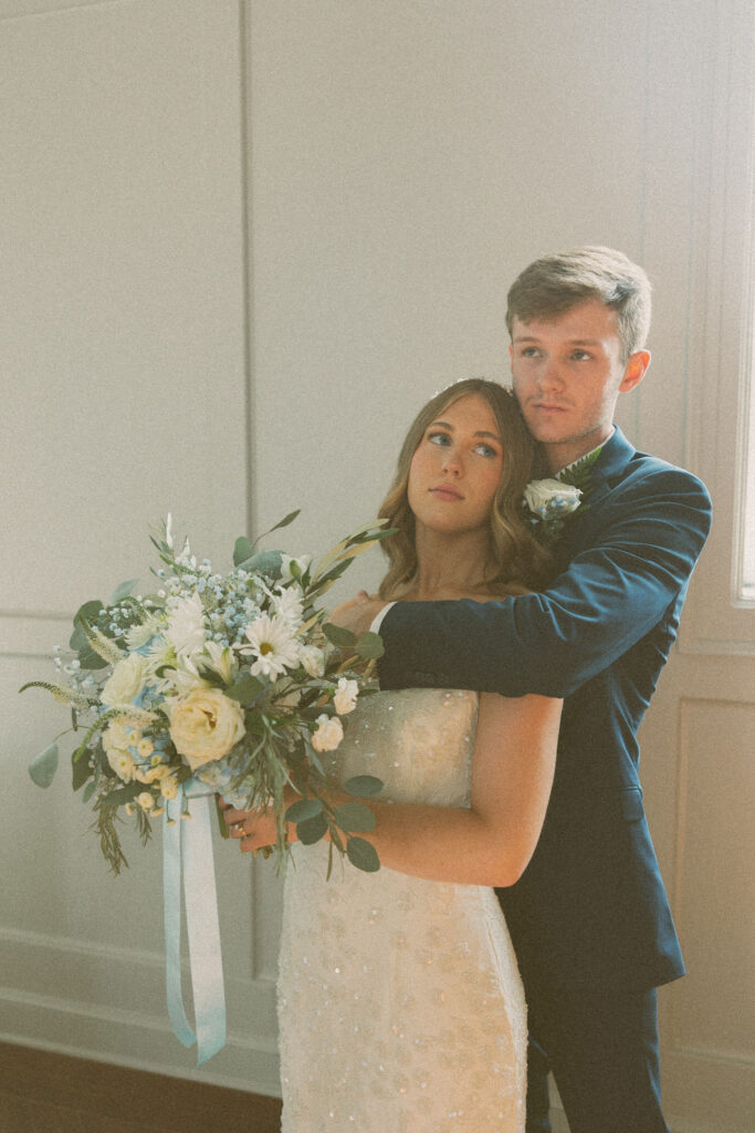 church wedding photos with bride and groom