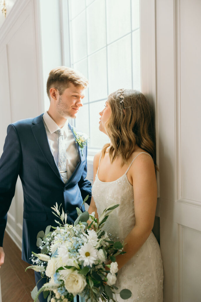 church wedding photos with bride and groom