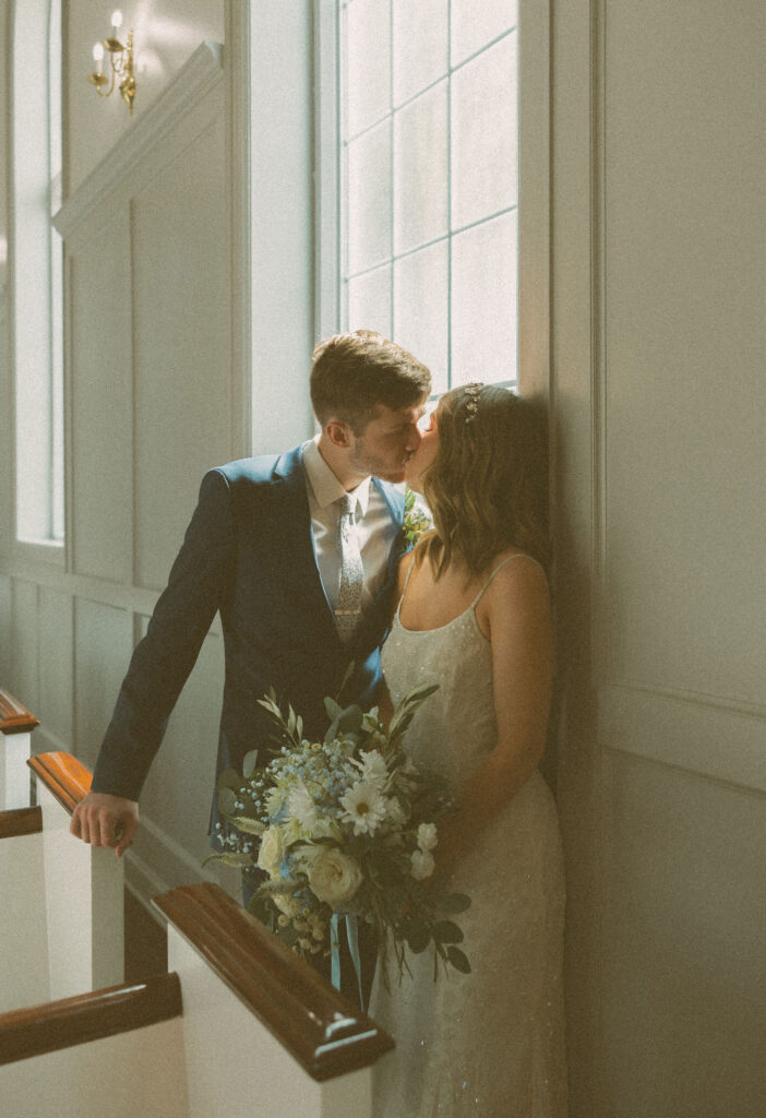 church wedding photos with bride and groom