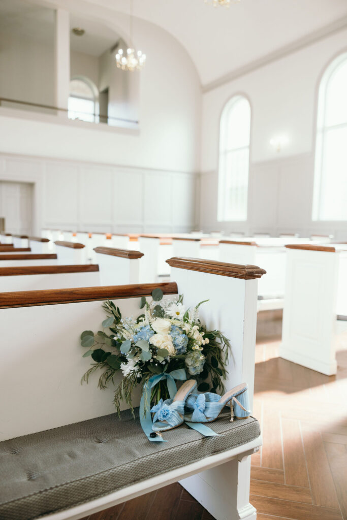 church wedding photos with bride and groom