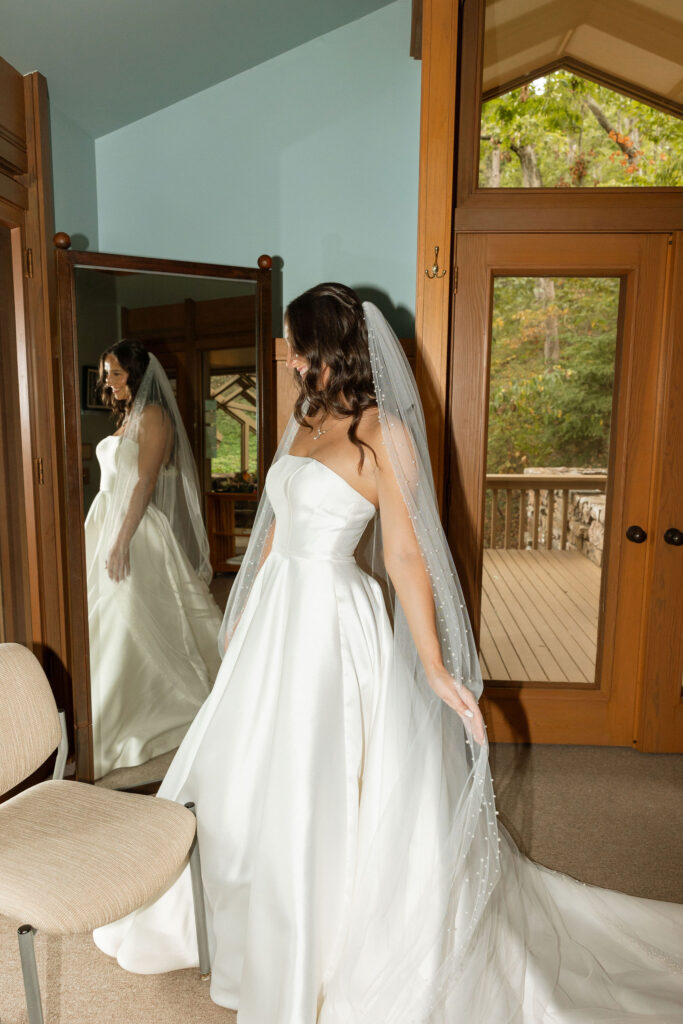 vintage film inspired wedding getting ready photos