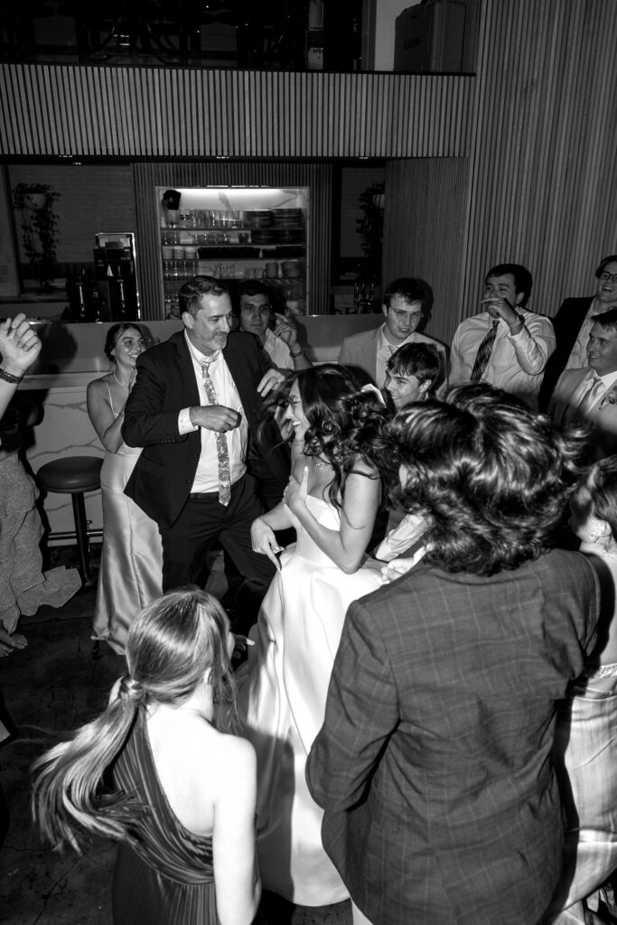 wedding guests dancing wedding photos flash reception photos