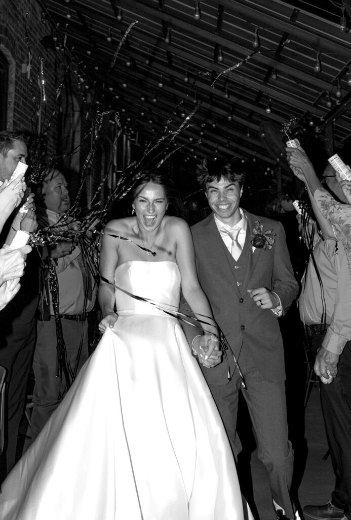 streamer wedding exit wedding in arkansas