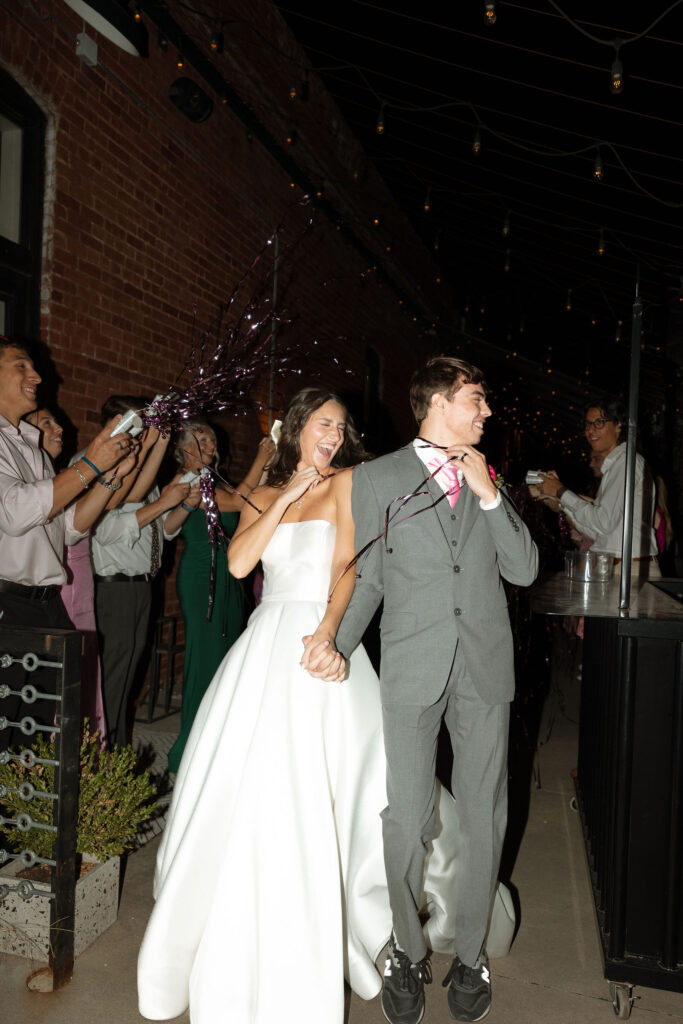 streamer wedding exit wedding in arkansas